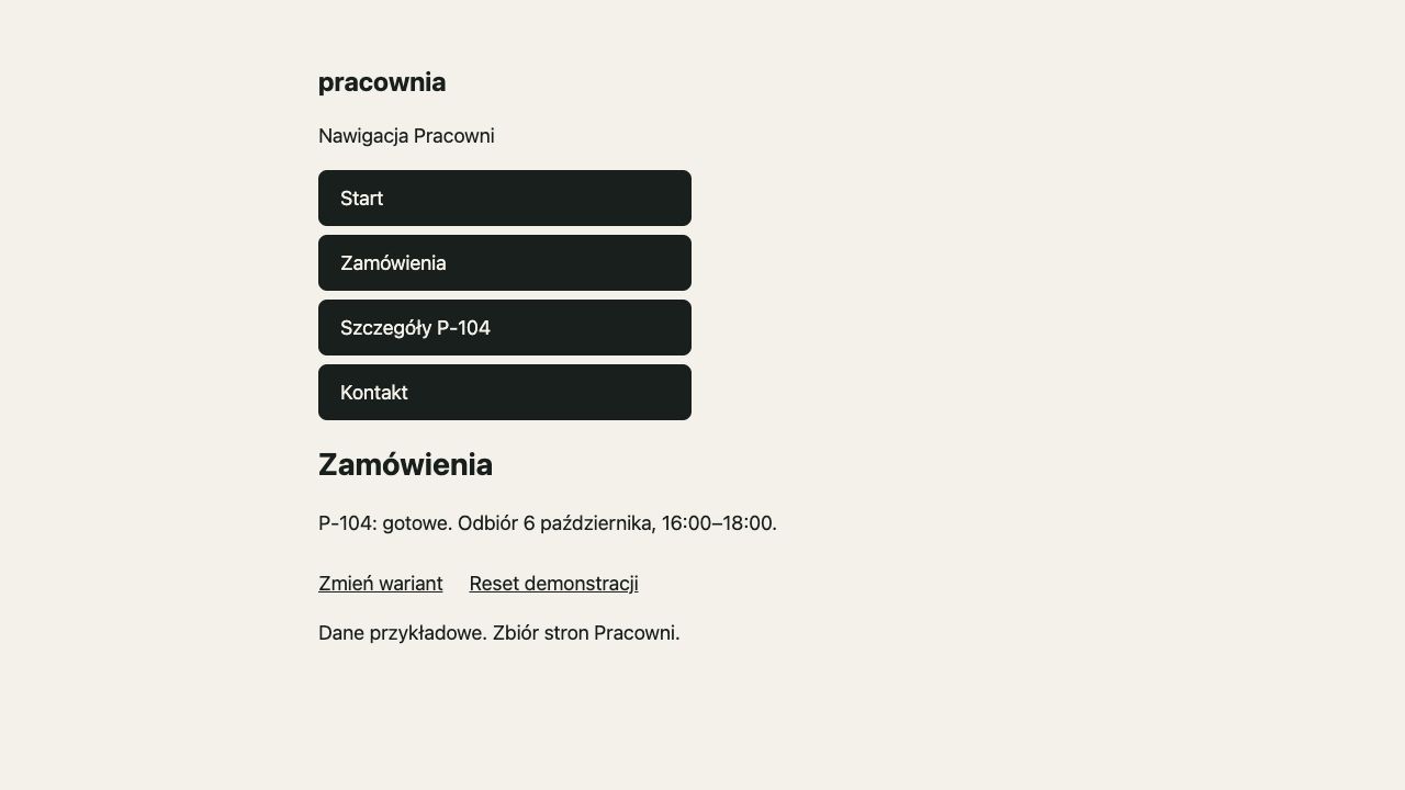 WWW control w Zamówieniach: dodatkowe Szczegóły P-104 między Zamówieniami a Kontaktem.