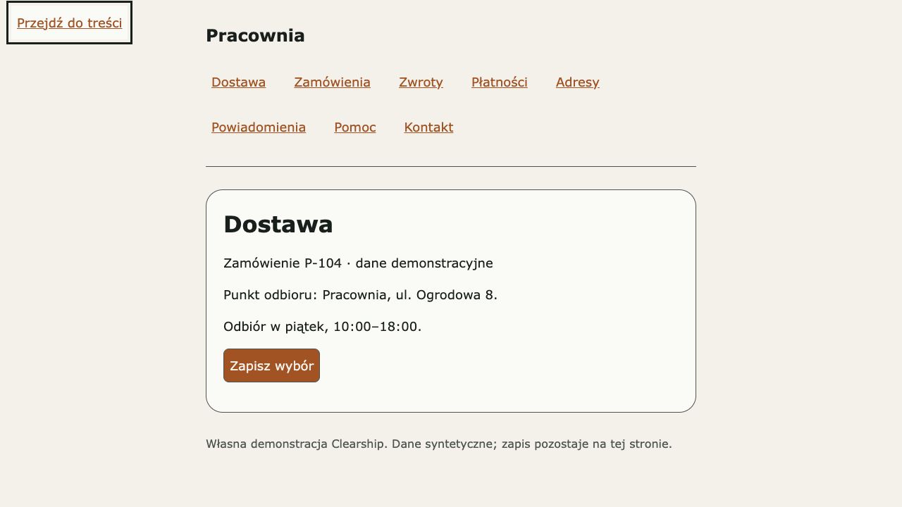 Good Dostawa: pierwszy Tab ujawnia link Przejdź do treści z fokusem.