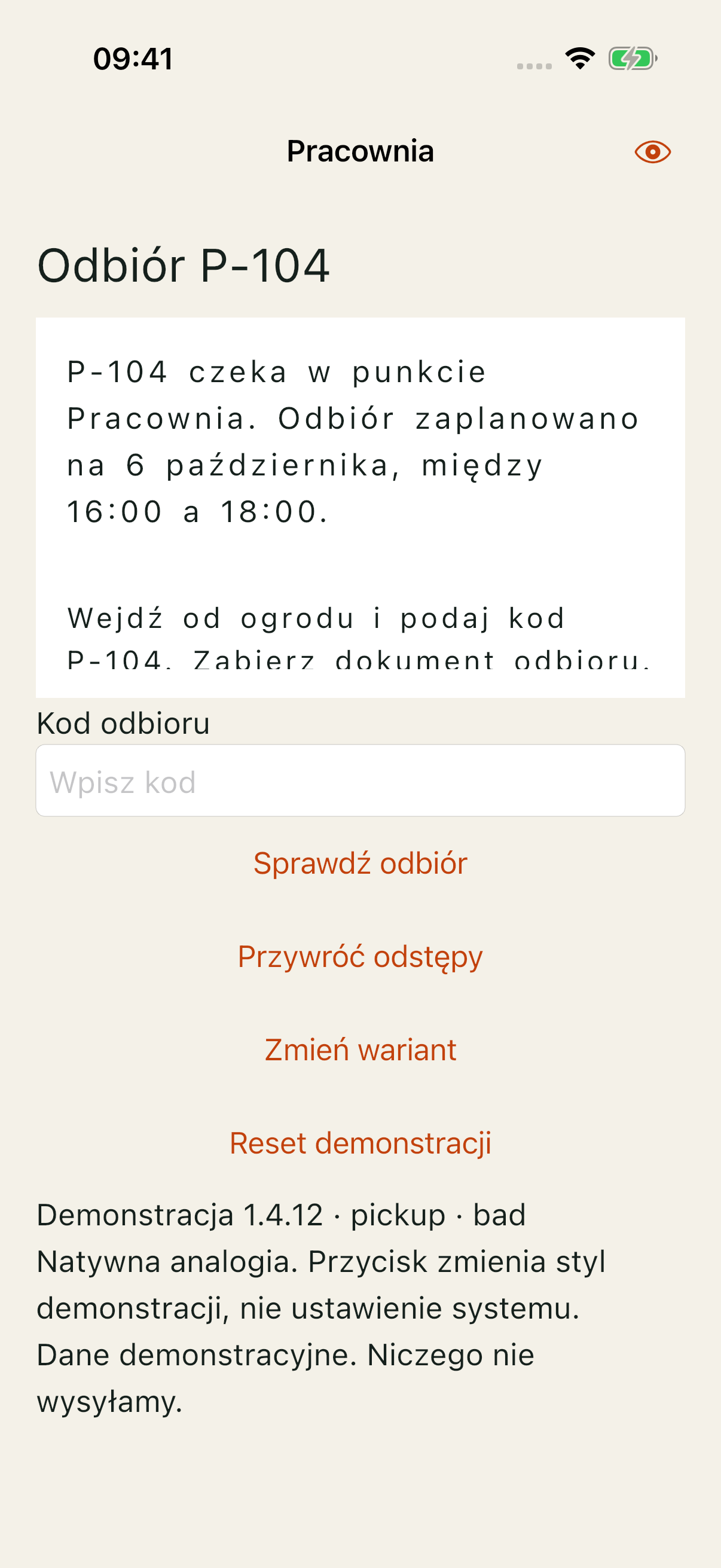 Pracownia na iOS: po autorskiej zmianie odstępów podgląd ucina zakaz korzystania z wejścia od ulicy.
