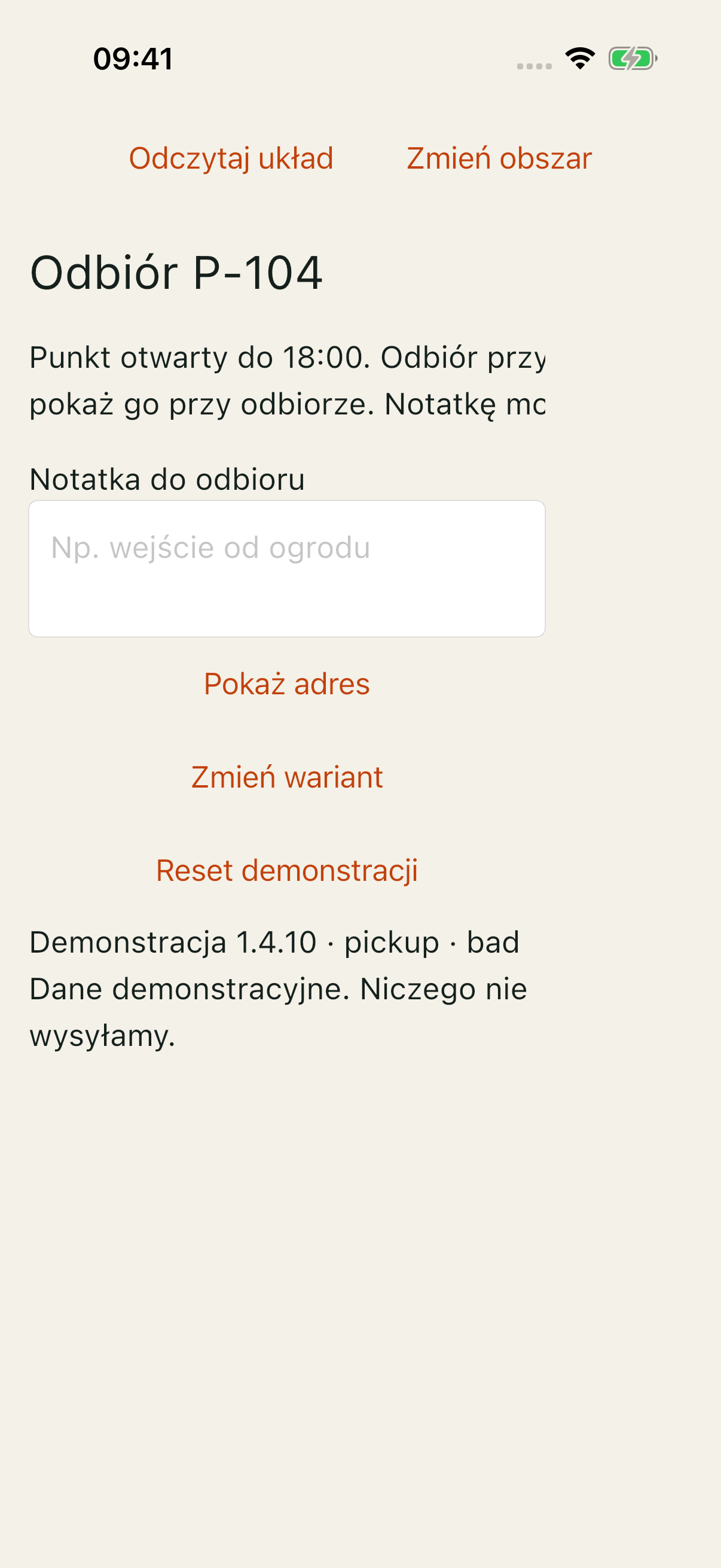 Pracownia iOS: akapit o szerokości 640 logical pixels wychodzi poza obszar; kadr również przewinięty pionowo.