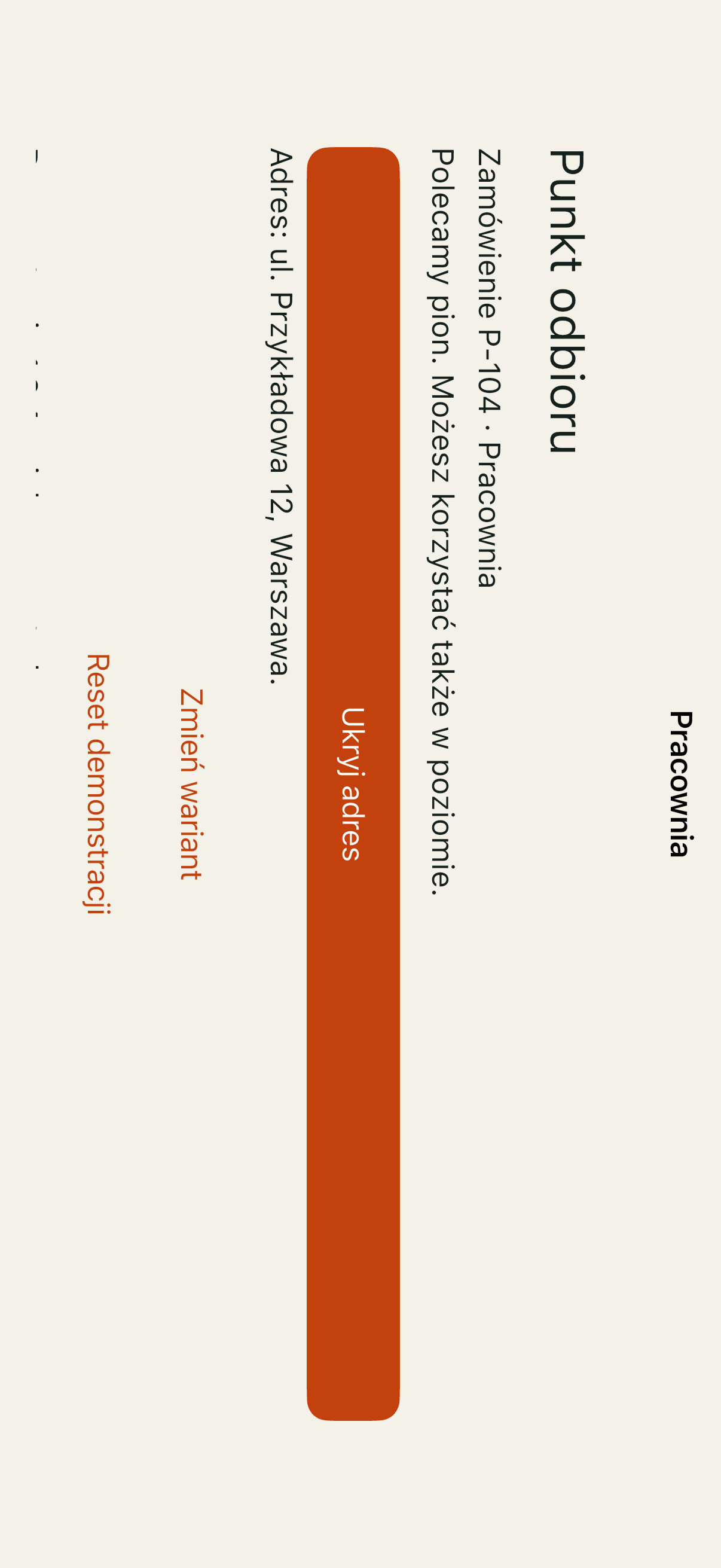 iOS Simulator control po landscapeLeft, adres i sugestia w poziomie.