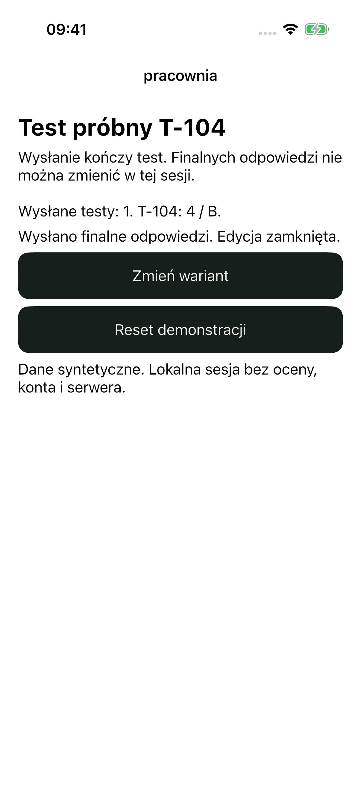 iOS good: finalny rekord T-104: 4 / B i zamknięta edycja.