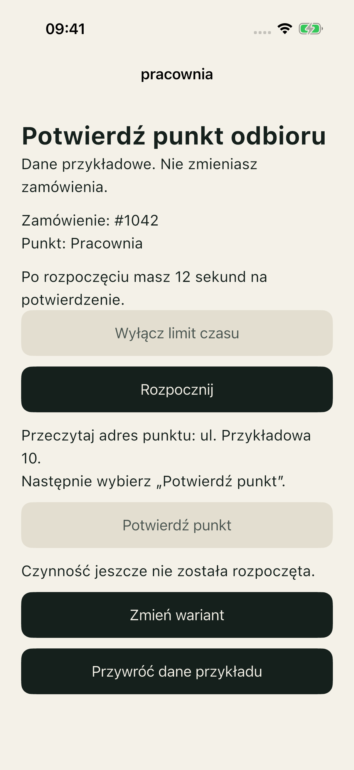 Pracownia bad przed startem: Wyłącz limit czasu nieaktywne.