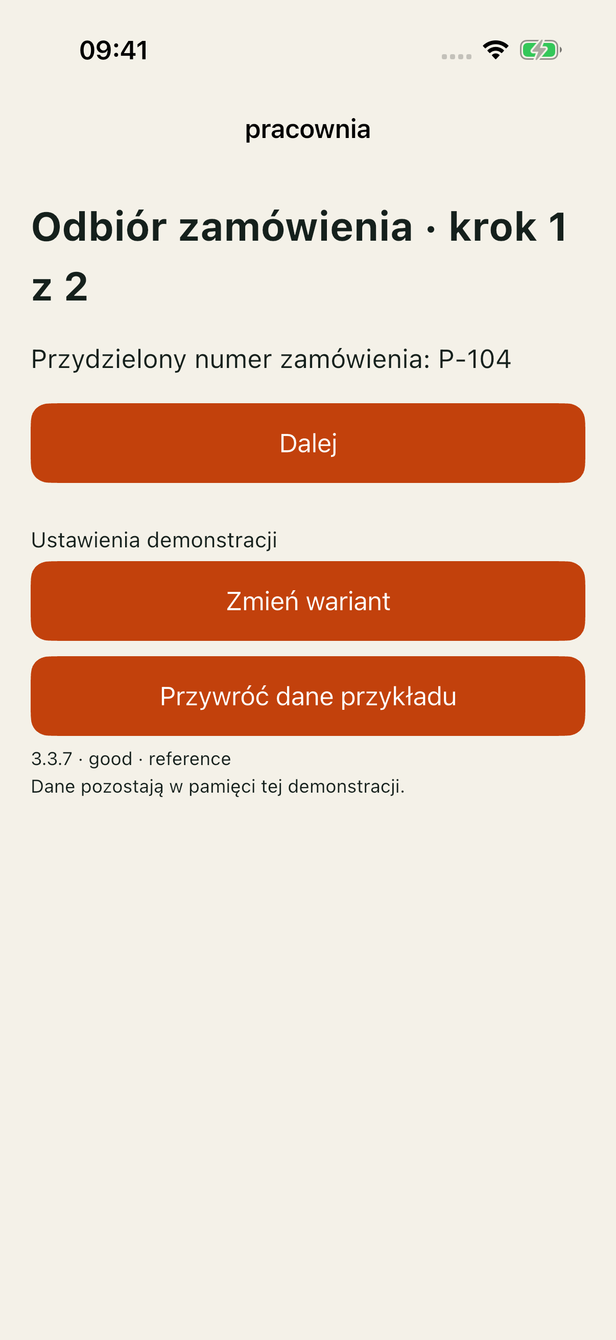 iOS reference: system przekazał użytkownikowi numer P-104.
