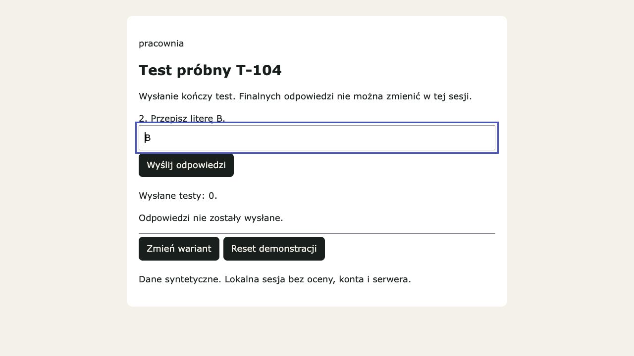 Web bad: drugi krok i natychmiastowe Wyślij odpowiedzi.